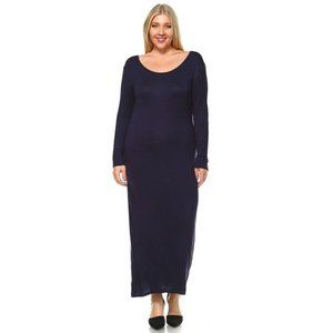 Plus Size Women's Navy Bodycon Maxi Dress Multi-Sizes